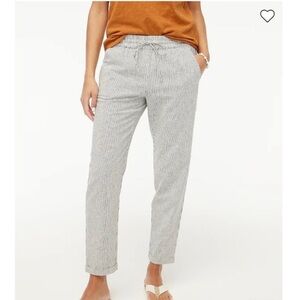J Crew Women’s Striped Linen Drawstring Pants Size 2